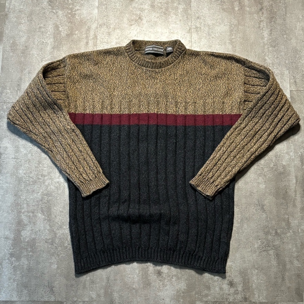 Vintage David Taylor Knit Sweater Mens Large Made in USA